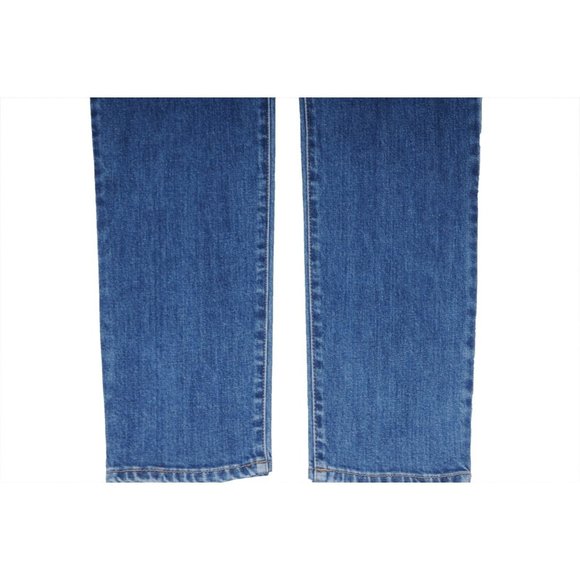 Balmain Men Slim Jeans Size 33x34 Blue Indigo Knee Slashed Distressed Logo Denim - Picture 3 of 8